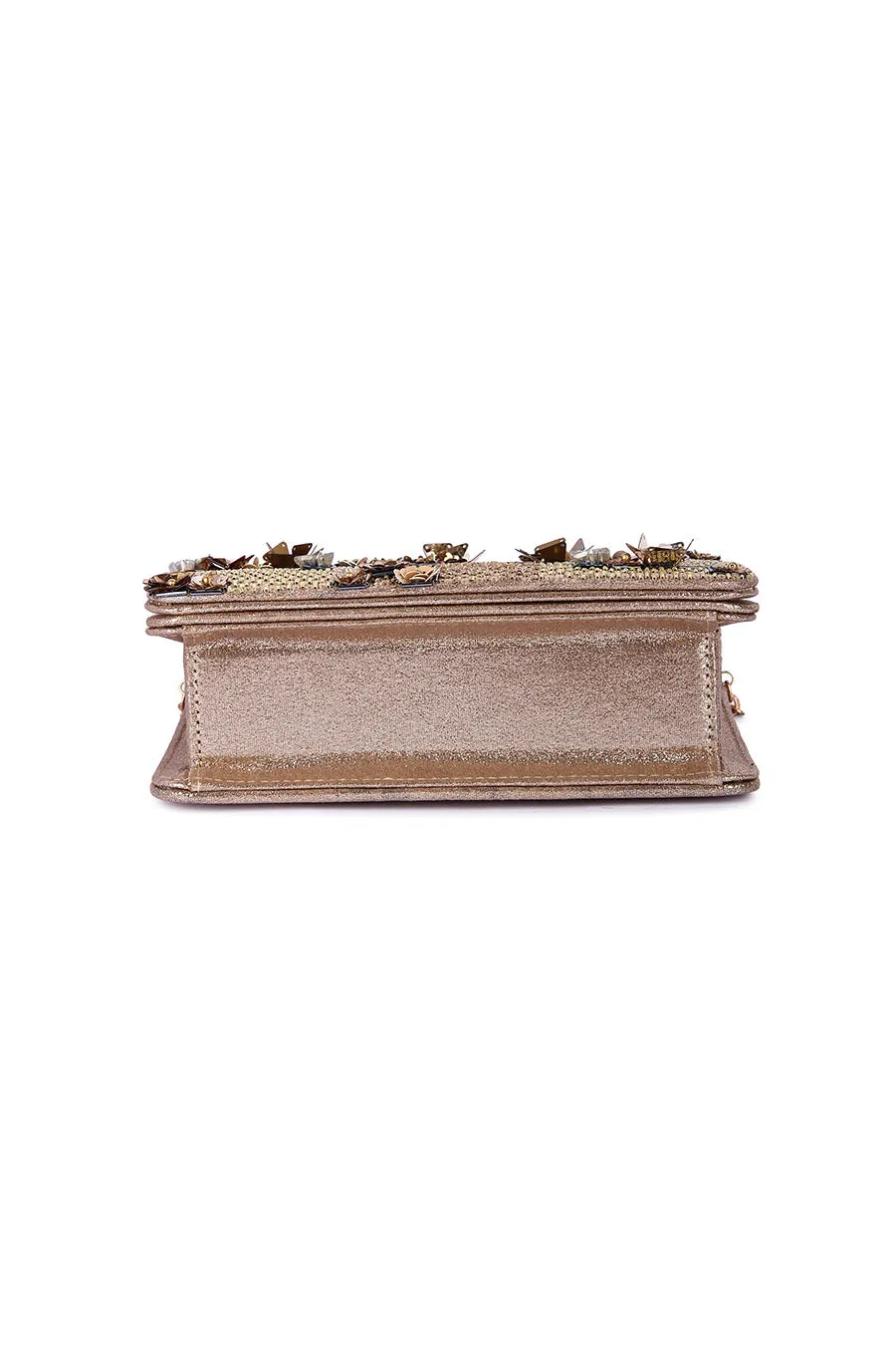 Gold Shaamali Hand-Embroidered Clutch