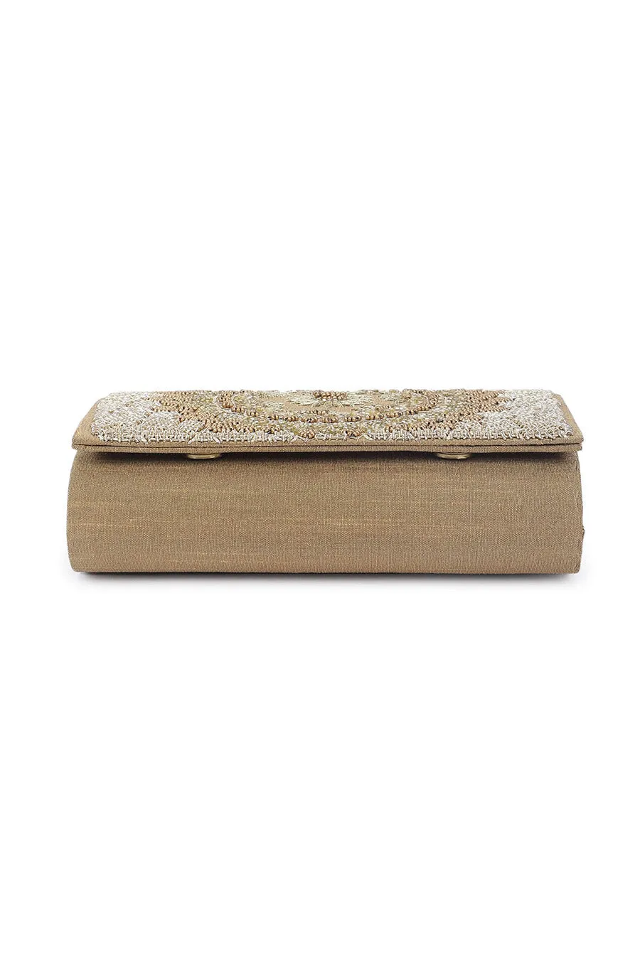 Gold Sun Hand-Embroidered Clutch