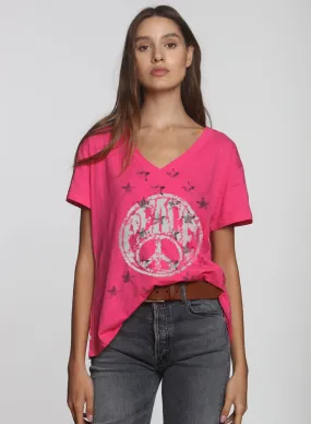 Graphic Rebel Vee - Hot Pink World Peace Galaxy