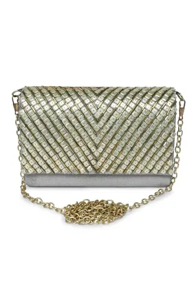 Grey Sequins Miniaudiere Clutch