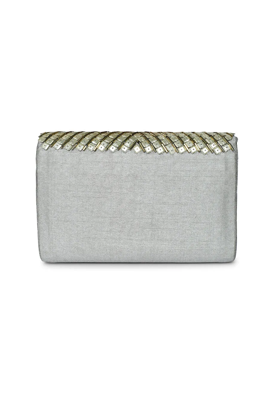 Grey Sequins Miniaudiere Clutch