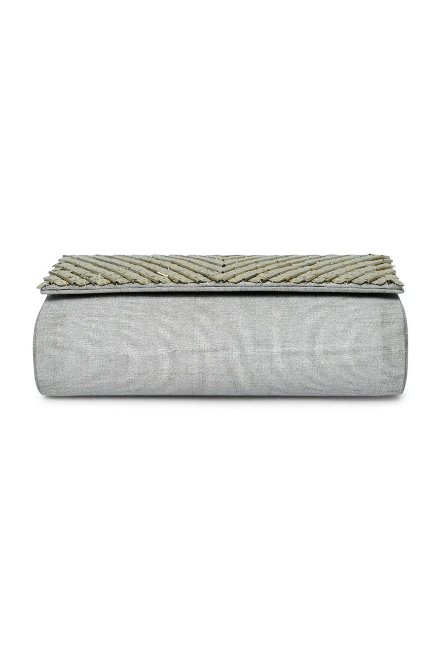 Grey Sequins Miniaudiere Clutch