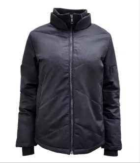 HoodLamb Women's Black High Zip Up Quilted Hemp Jacket 420 NWT