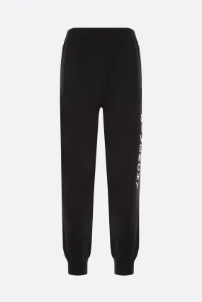 Intarsia Pattern Wool Knit Joggers