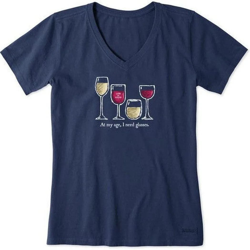 Life is Good Women's Short Sleeve I Need Wine Glasses