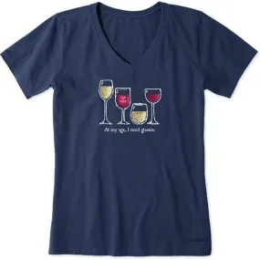 Life is Good Women's Short Sleeve I Need Wine Glasses