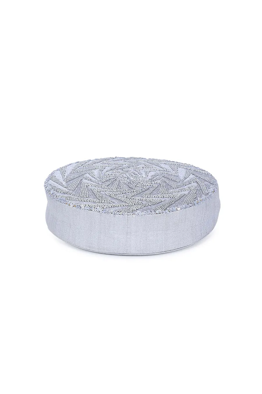 Light Blue Thunderstrike Hand-Embroidered Clutch