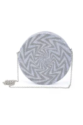Light Blue Thunderstrike Hand-Embroidered Clutch