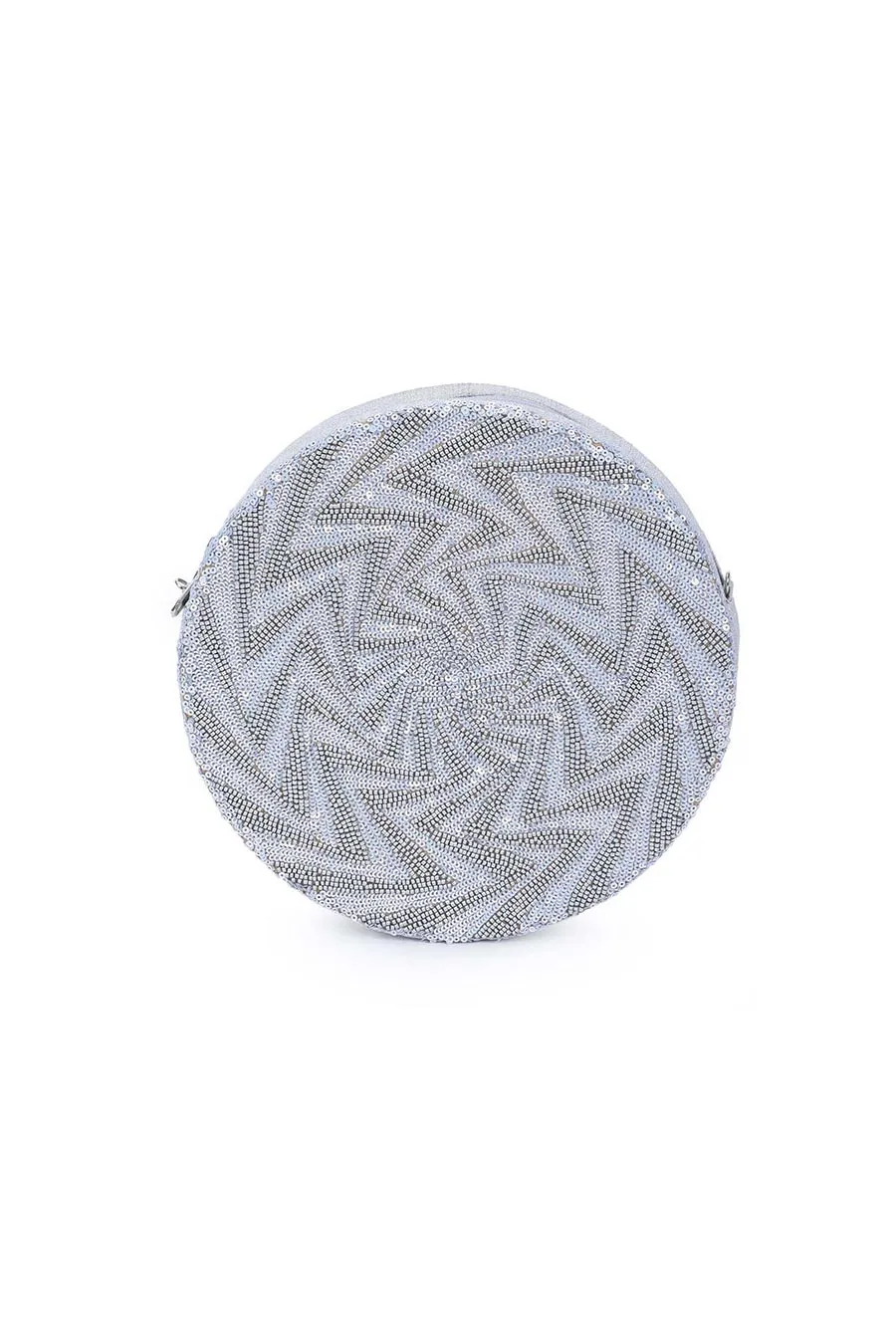 Light Blue Thunderstrike Hand-Embroidered Clutch