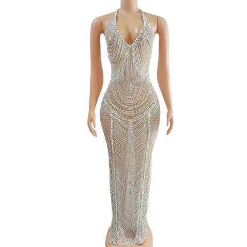 Luxury Club Dresses Sexy Beaded