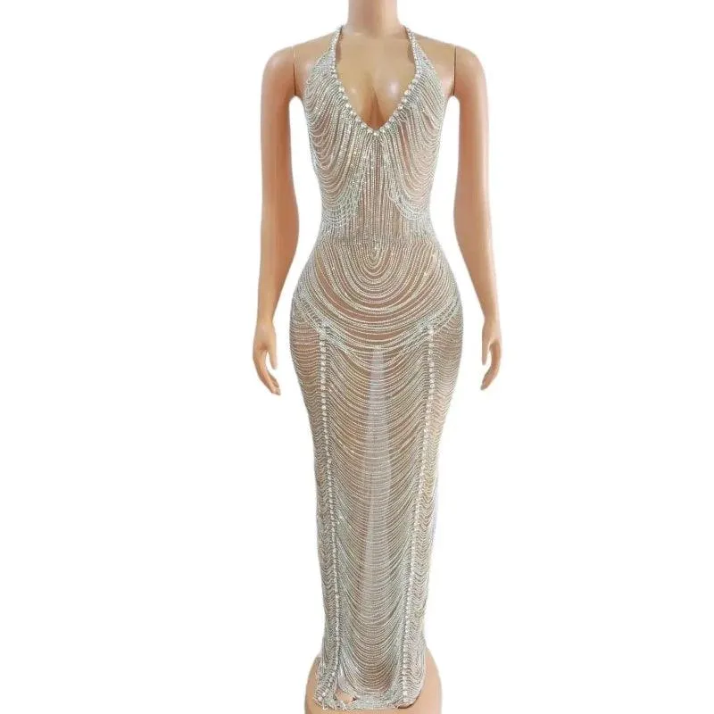 Luxury Club Dresses Sexy Beaded