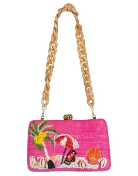 Marissa Beach Embroidered Clutch