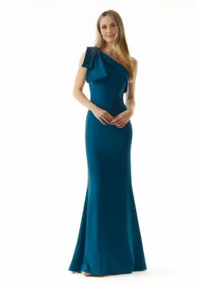 Mermaid One-shoulder Beaded Party Dresses Floor-length Wedding Guest Dress Mother of the Bride Dresse
