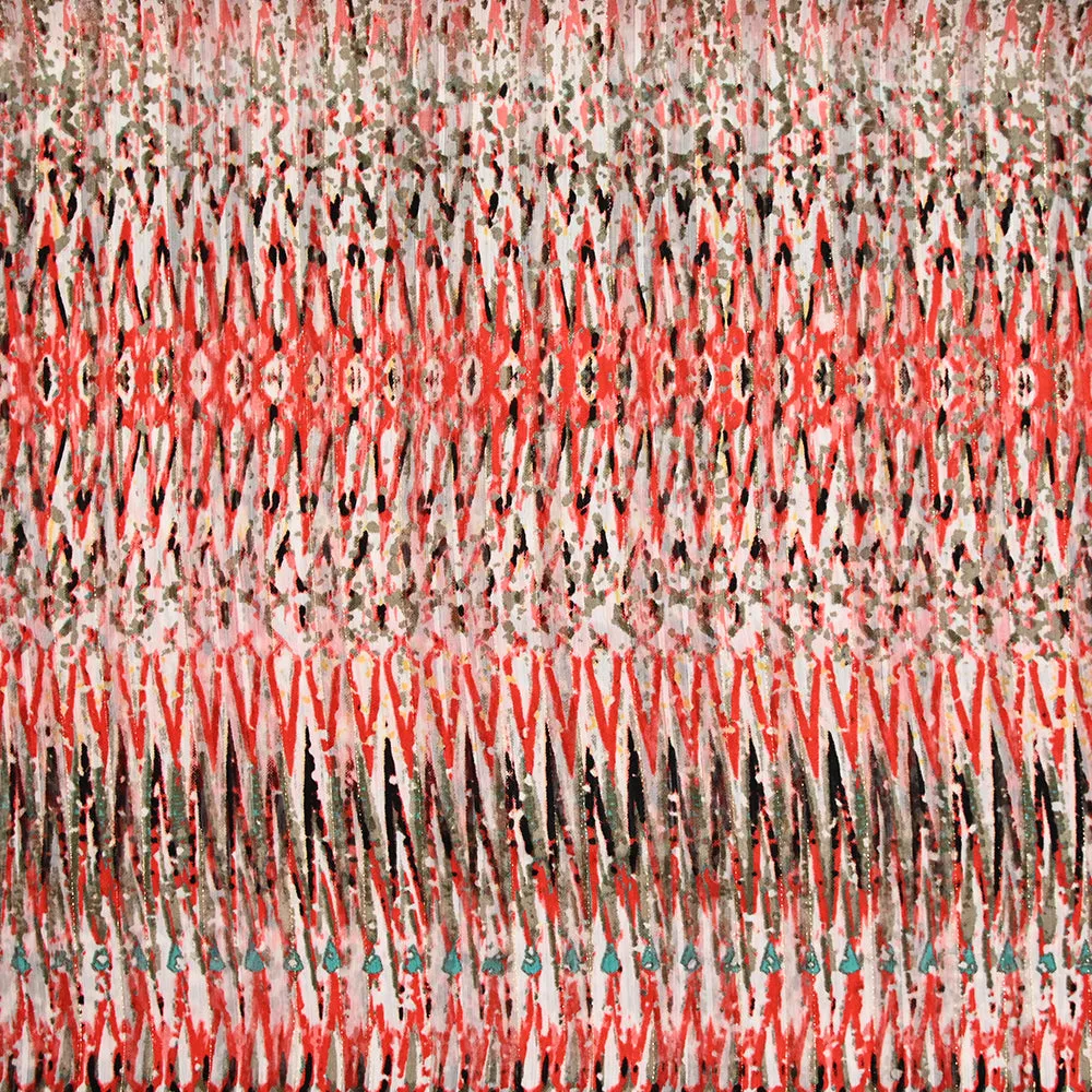 Mousseline imprimée bande satin Pointe-à-Pitre rouge