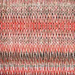 Mousseline imprimée bande satin Pointe-à-Pitre rouge