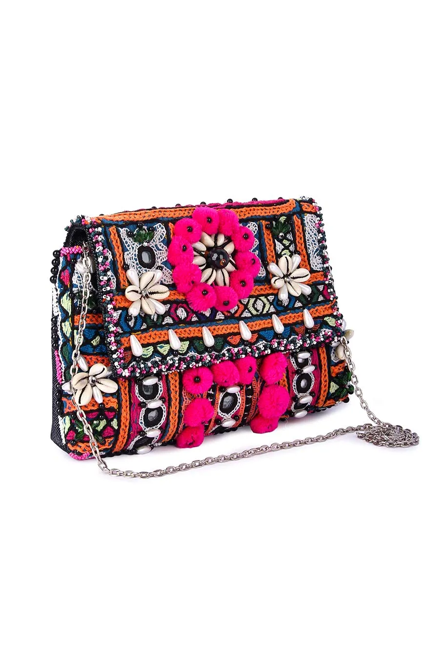 Multicolour Beachy Boho Clutch