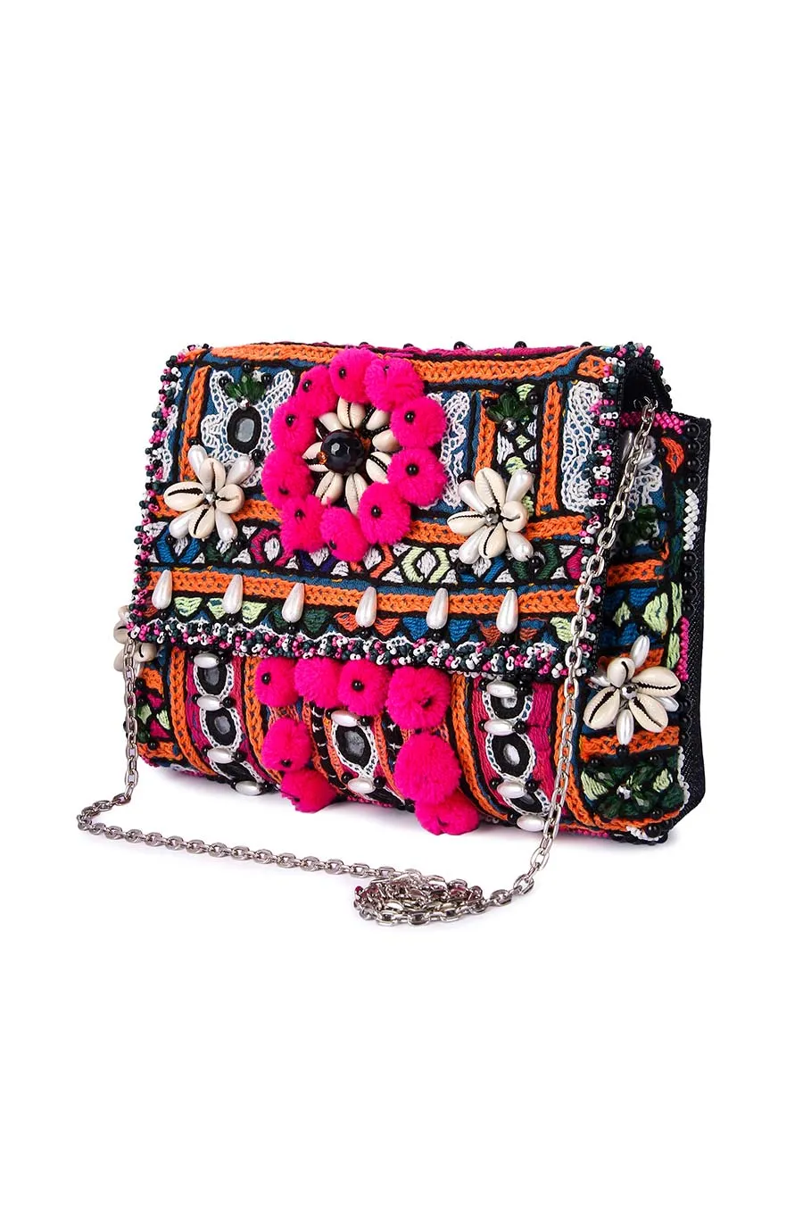 Multicolour Beachy Boho Clutch