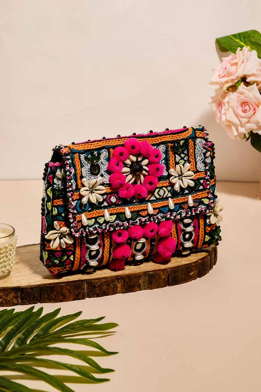 Multicolour Beachy Boho Clutch