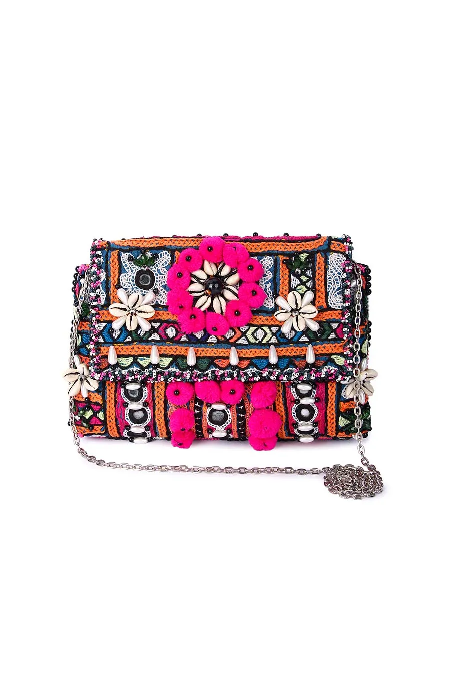 Multicolour Beachy Boho Clutch