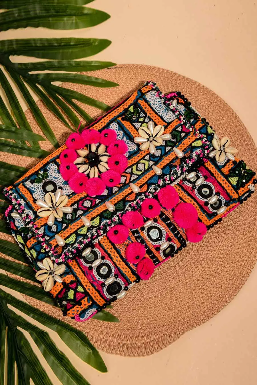 Multicolour Beachy Boho Clutch