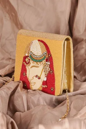 Multicolour Dulhan Hand-Embroidered Clutch