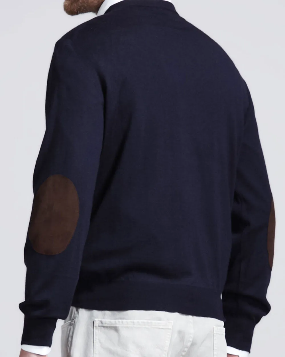 Navy Cashmere Full Zip Sweater