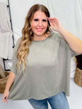 Olive Green Dolman Sleeve Thermal Top FINAL SALE