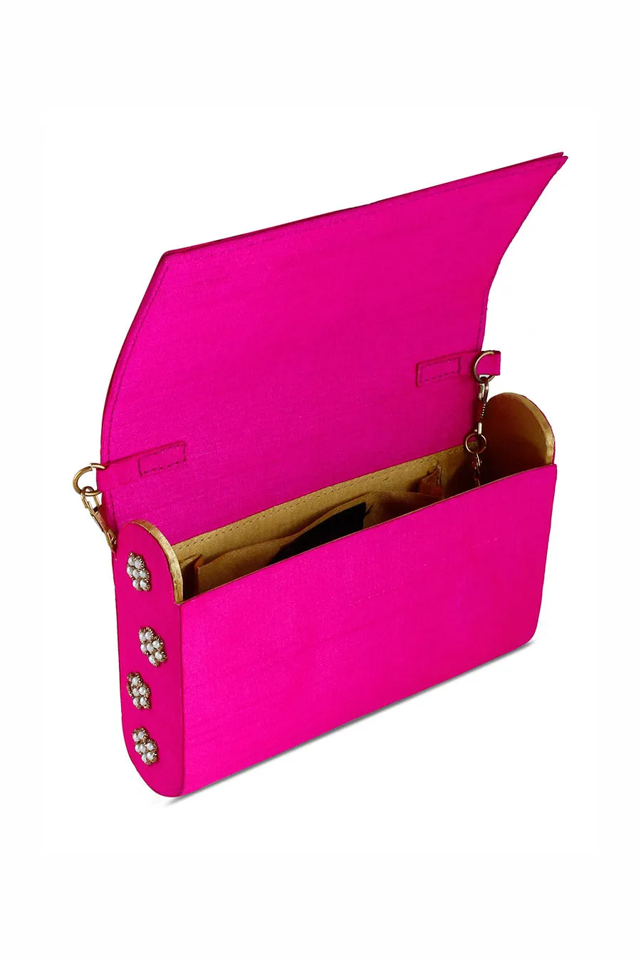 Pink Beauteous Hand-Embroidered Clutch