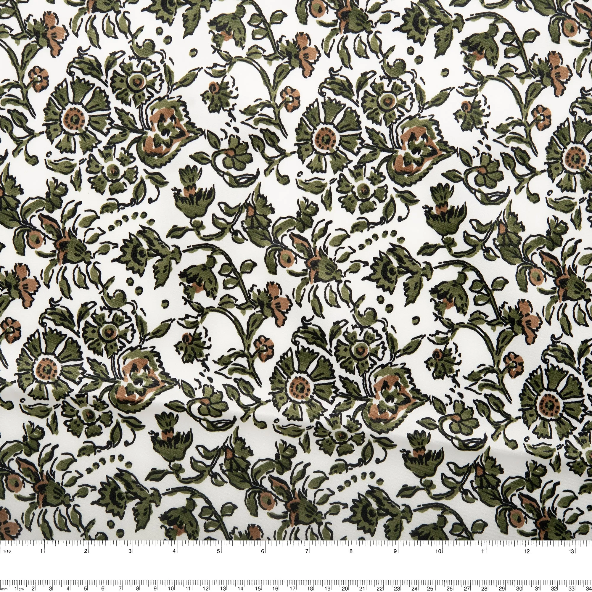 Printed Satin Velvet - CHARLOTTE - Florals - White