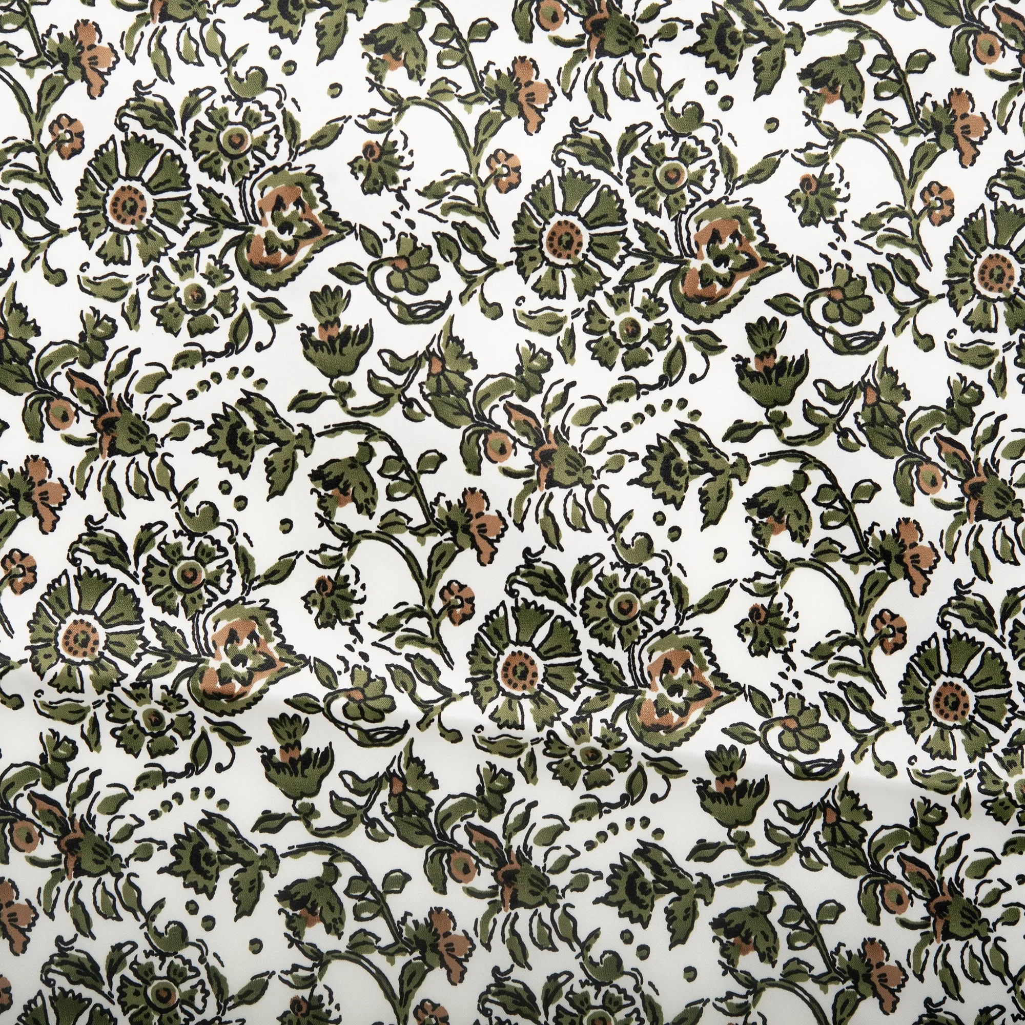 Printed Satin Velvet - CHARLOTTE - Florals - White
