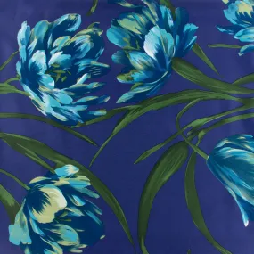 Printed Satin Velvet - ESTELLA - 010 - Blue