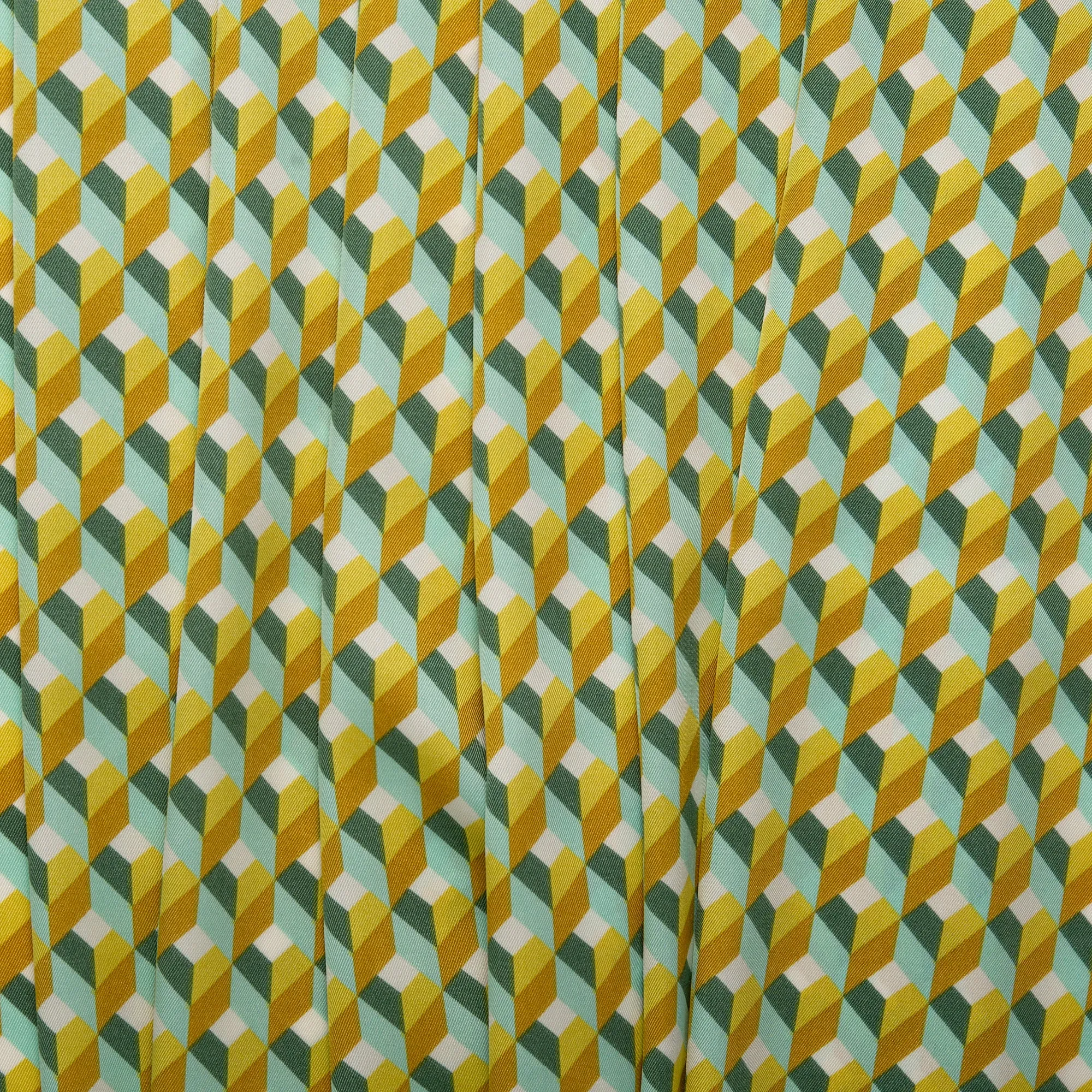 Printed satin - VICTORIA - Cubes - Green