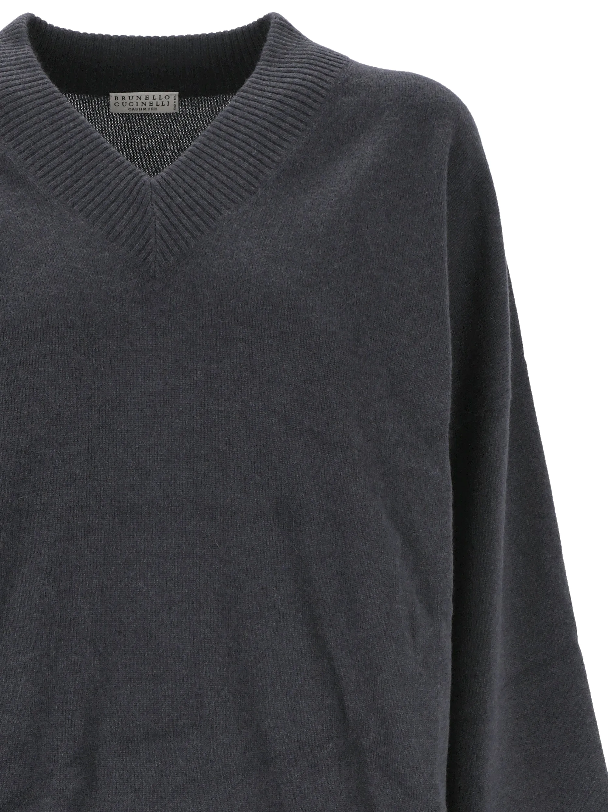 Prussian Blue Cashmere V-Neck Sweater