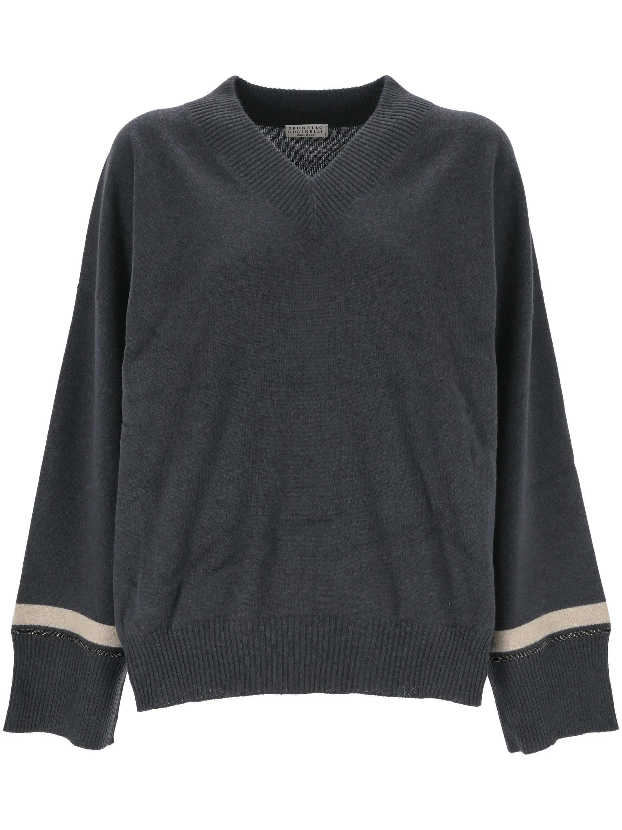 Prussian Blue Cashmere V-Neck Sweater