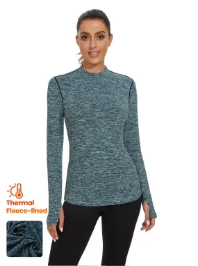 Pullover Fleece Long-sleeve Thermal Tops for Women