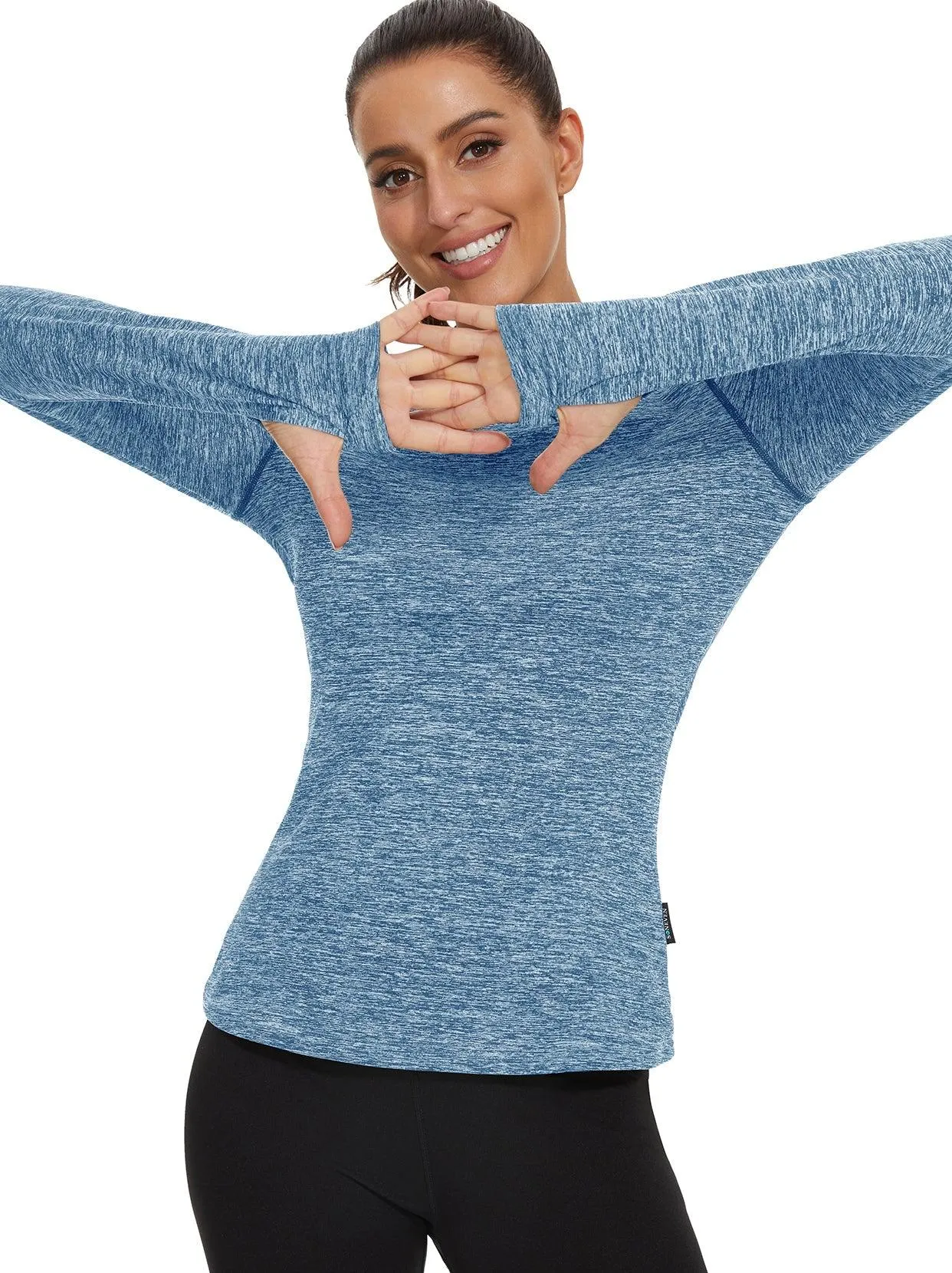 Pullover Fleece Long-sleeve Thermal Tops for Women