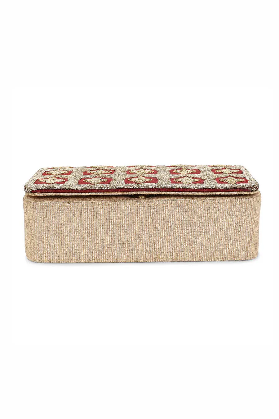 Red Jaal Hand-Embroidered Clutch