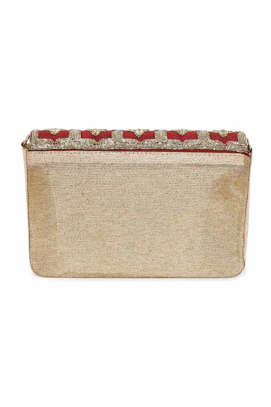 Red Jaal Hand-Embroidered Clutch
