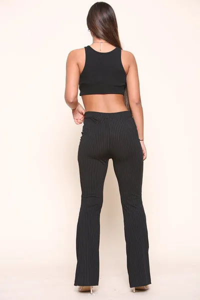 Ribbed Flare Trouser
