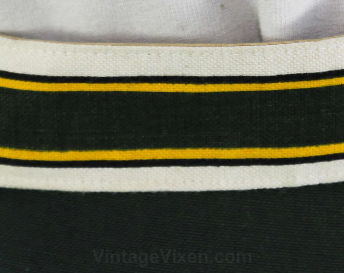 Size 0 Shorts - 1950s Sage Green Cotton Short - XXS 50s Tailored Summer Separates - Original Preppy Striped Belt - NWT Deadstock - Waist 23
