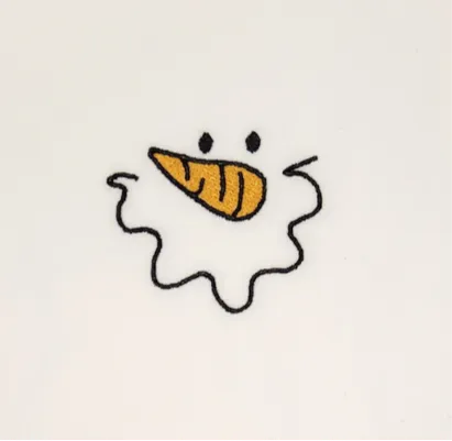 Smiling Snowman Embroidered Towel