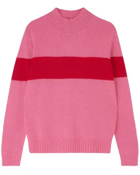 Stripe Mock Neck in Candy and Red