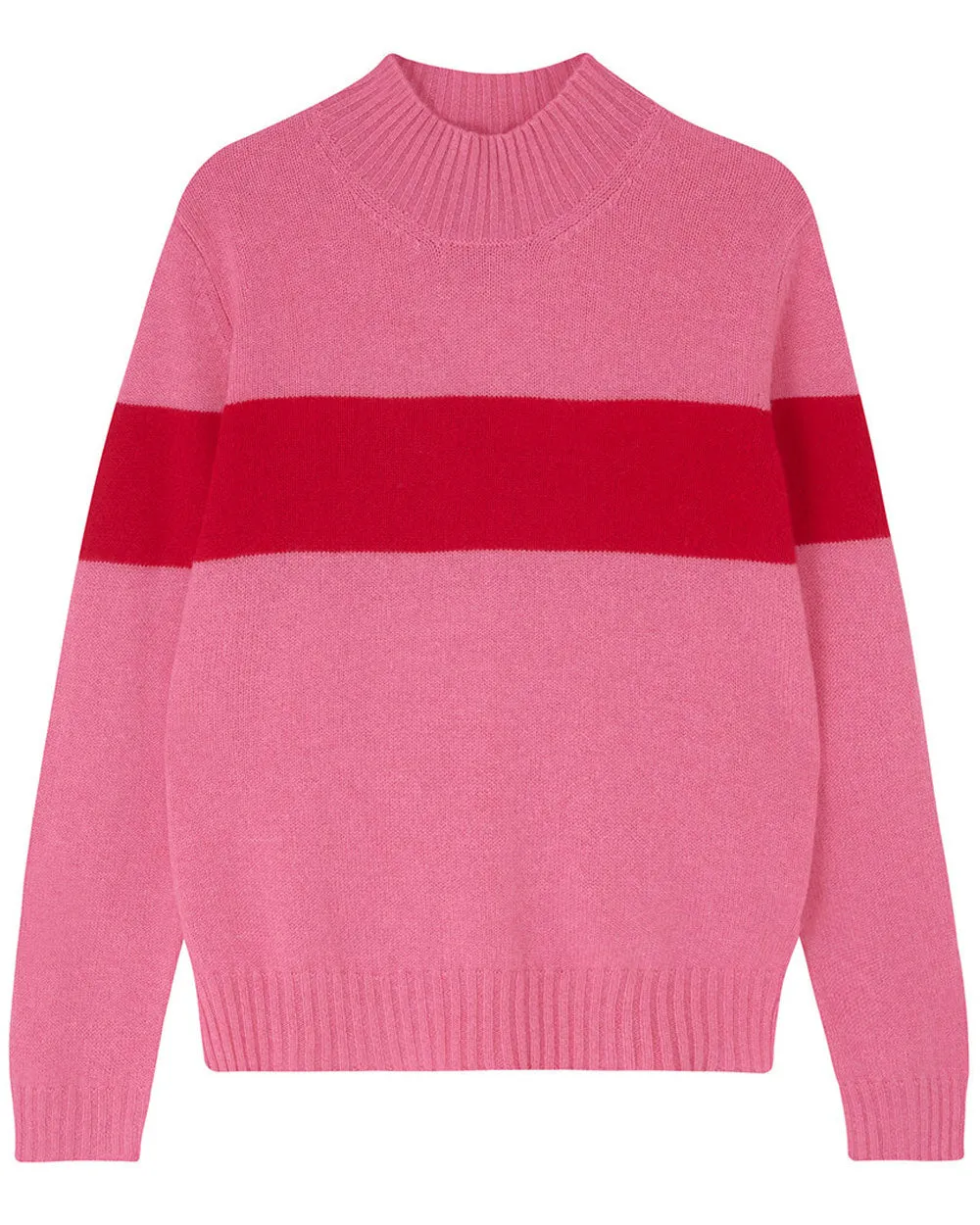 Stripe Mock Neck in Candy and Red