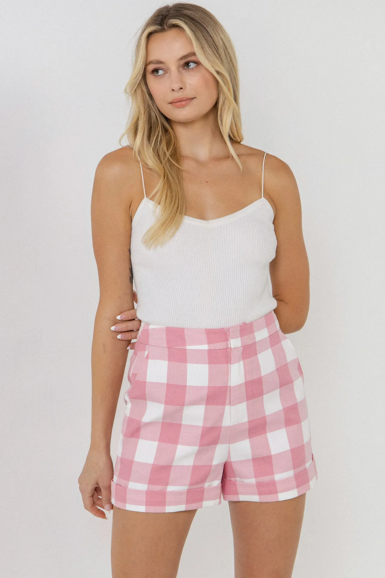 Tailored Gingham Shorts
