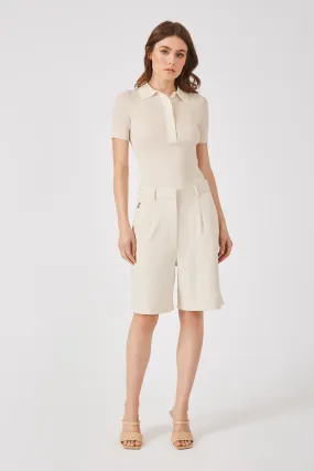 The Miles - Natural Tailored Bermuda Shorts