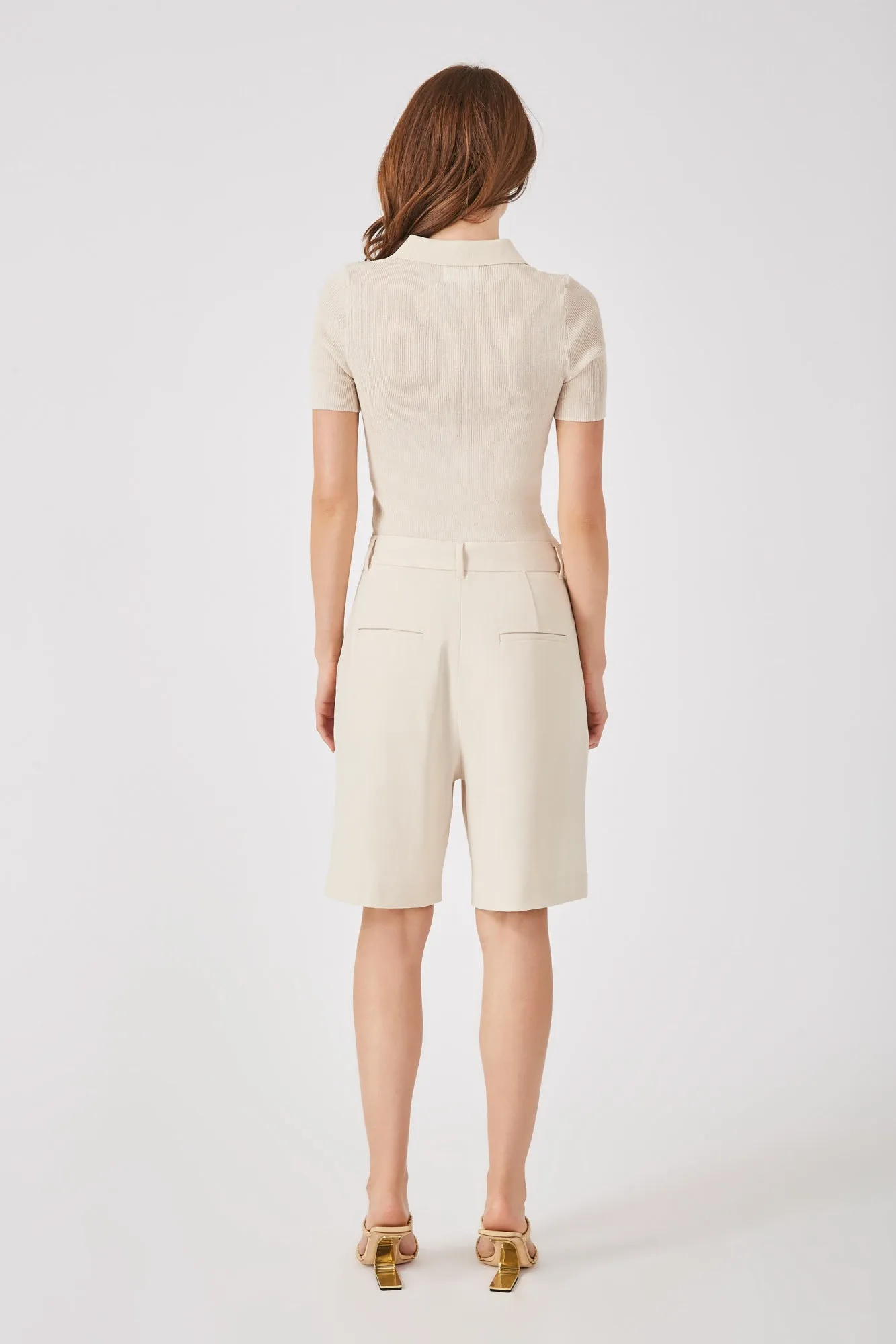 The Miles - Natural Tailored Bermuda Shorts