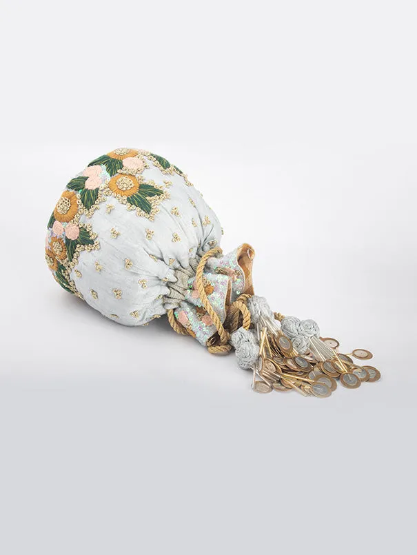 Threads and Knots Blue Potli Bag