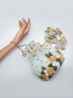 Threads and Knots Blue Potli Bag