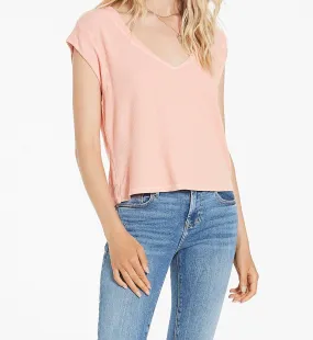 URI THERMAL V-NECK APRICOT BLUSH TOP