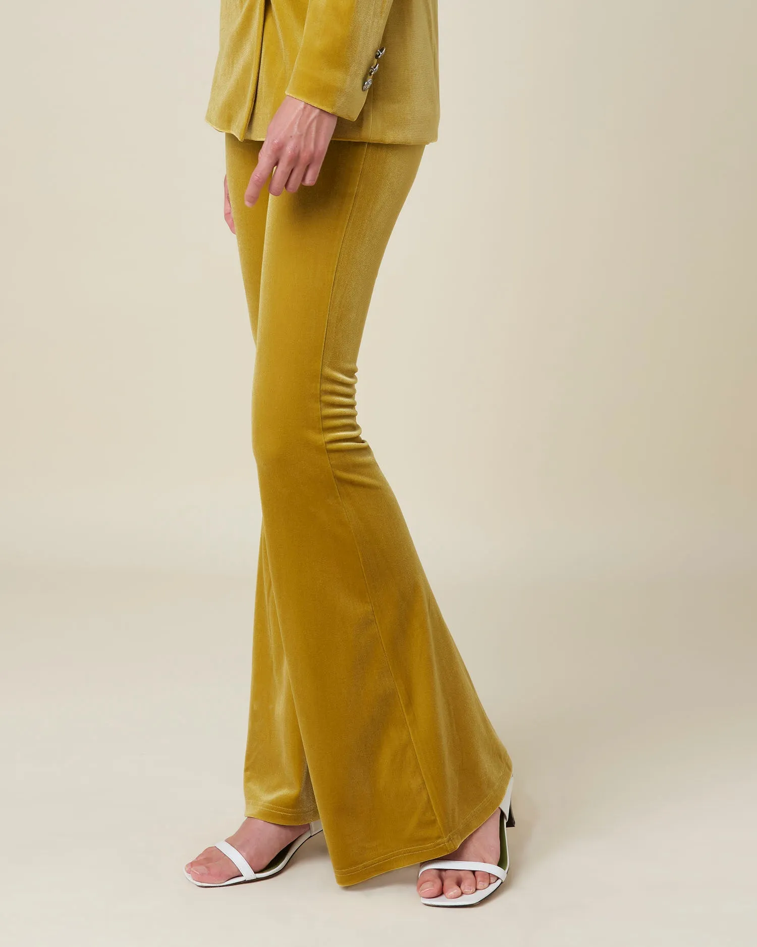 Velvet flared trousers